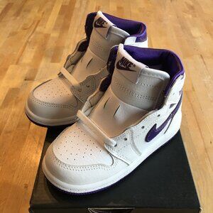 Air Jordan 1 High "Court Purple" TD  CU0450-151 Sz 8c